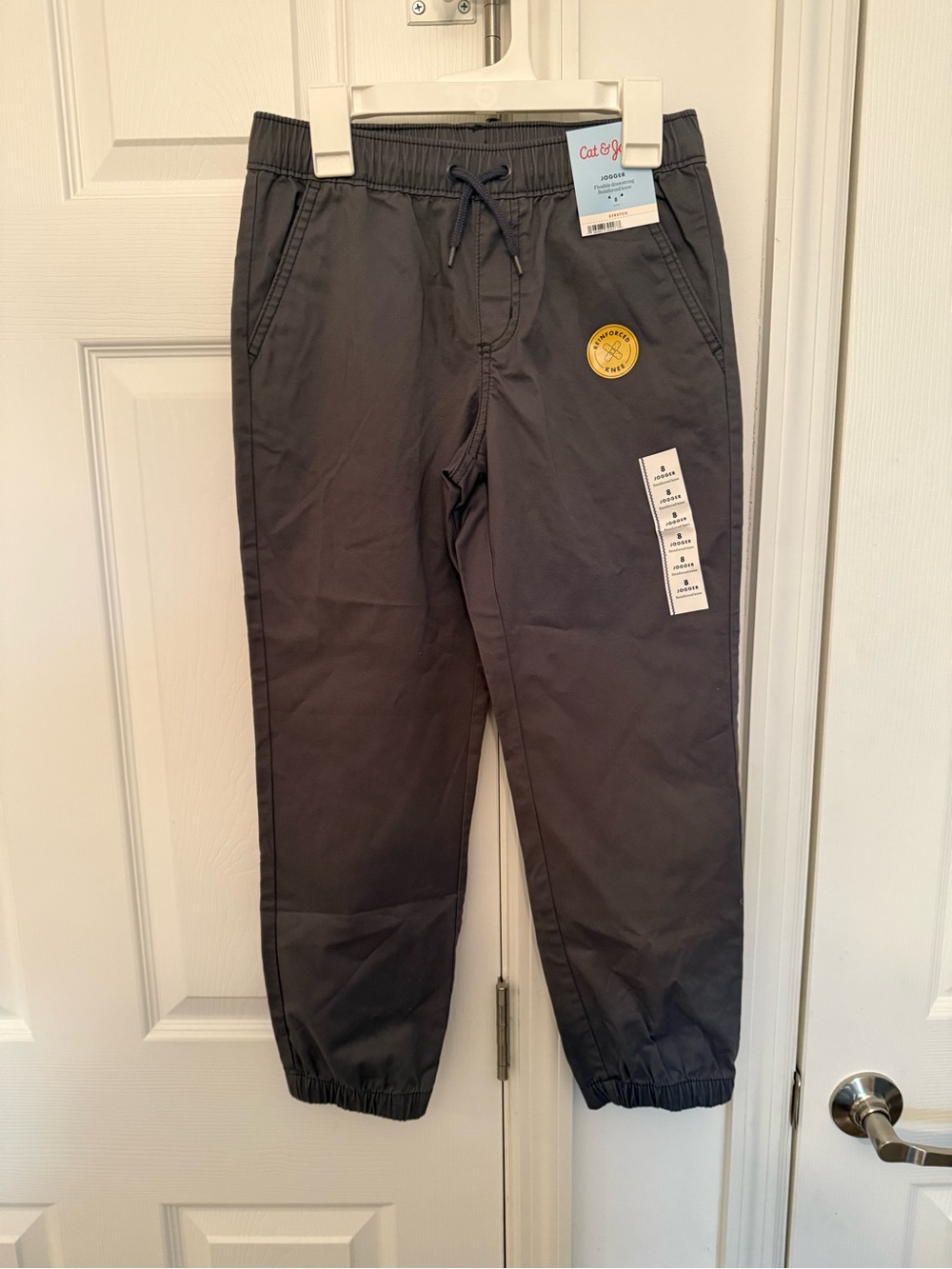 Cat & Jack Gray Stretch Joggers with Drawstring